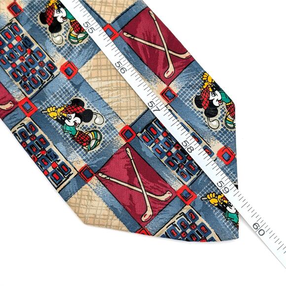 Vintage Mickey Unlimited Mickey Mouse Tie 90s Golf Motif Made in Italy Disney - Picture 8 of 8